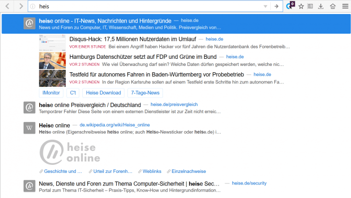 Firefox: Testlauf für neue Empfehlungsfunktion