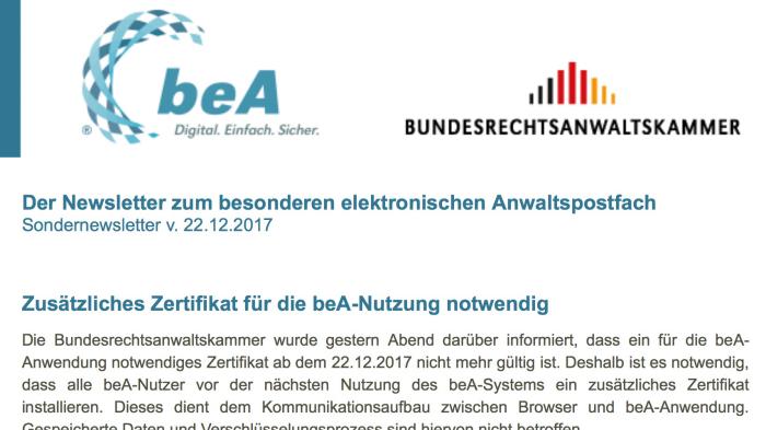 Schwere Panne beim besonderen elektronischen Anwaltspostfach