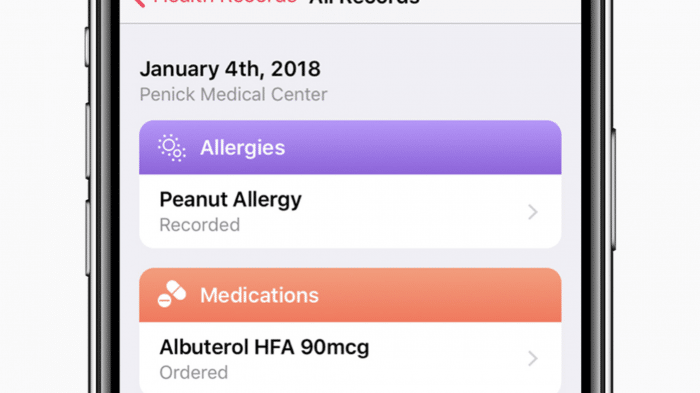 Health Records in iOS 11.3