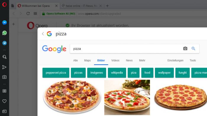 Browser: Opera 52 mit Sofortsuche
