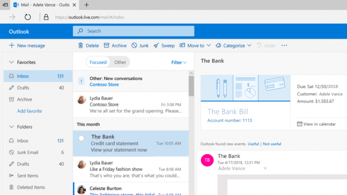 Outlook mit neuen Funktionen