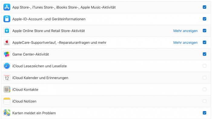 DSGVO: Apple ermöglicht Download der Nutzungsdaten