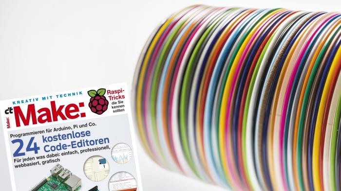 Make-Cover neben aufgewickelten Filamenten.
