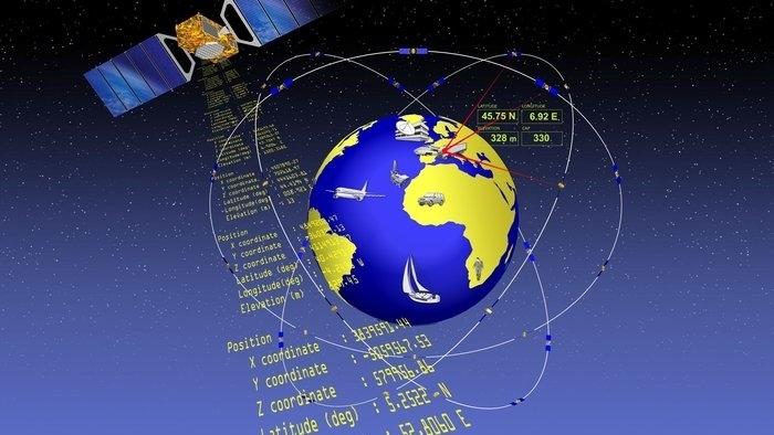 Darstellung eines Satelliten im Orbit