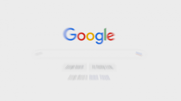 Eingabemaske der Google Suchmaschine, künsterlisch verzerrt