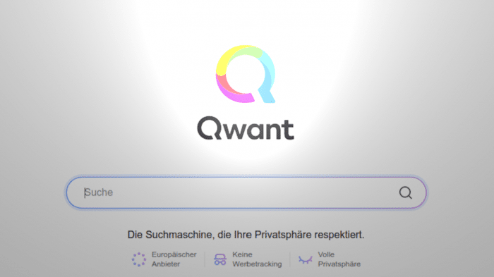 Künstlerisch veränderter Screenshot des Qwant-Interfaces