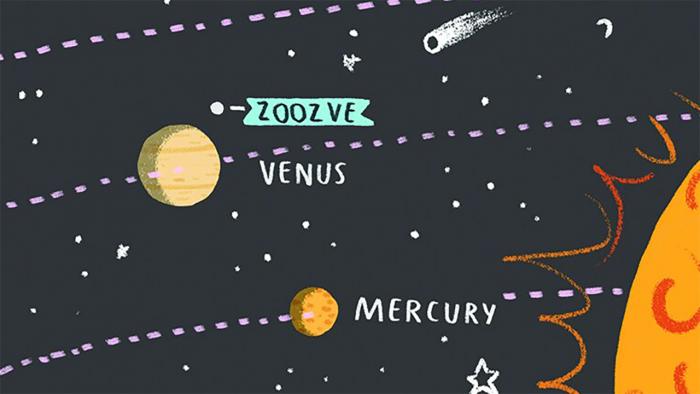 Zeichnung der Venus mit dem Begeleiter 