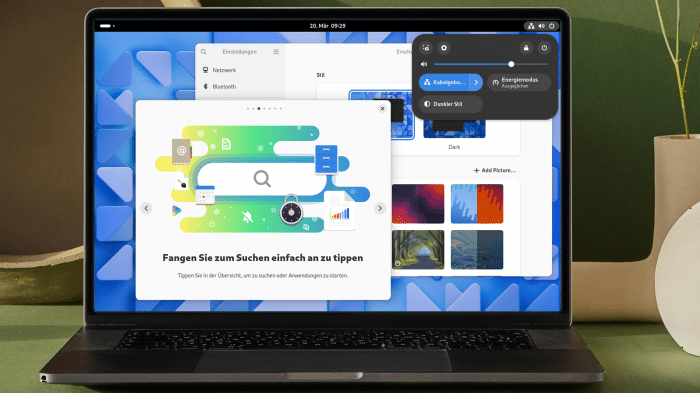 Gnome-Desktop auf Laptop