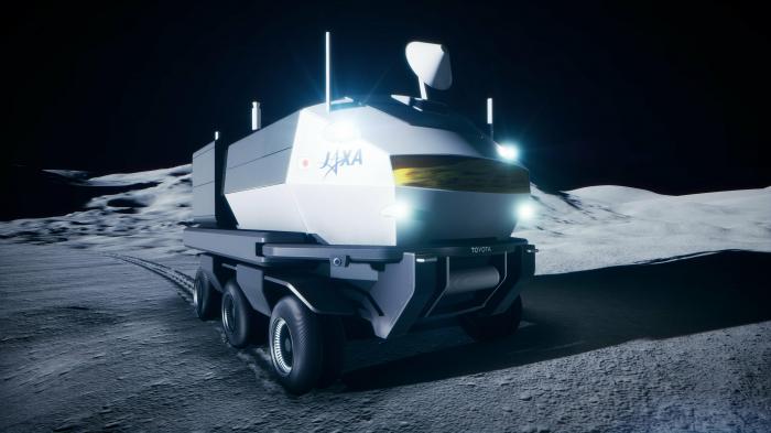 Geschlossener Mondrover mit Aufschrift JAXA