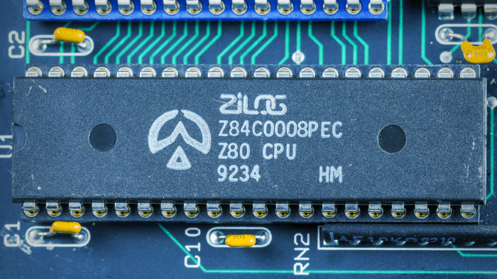 Nahaufnahme des Z80-Prozessors