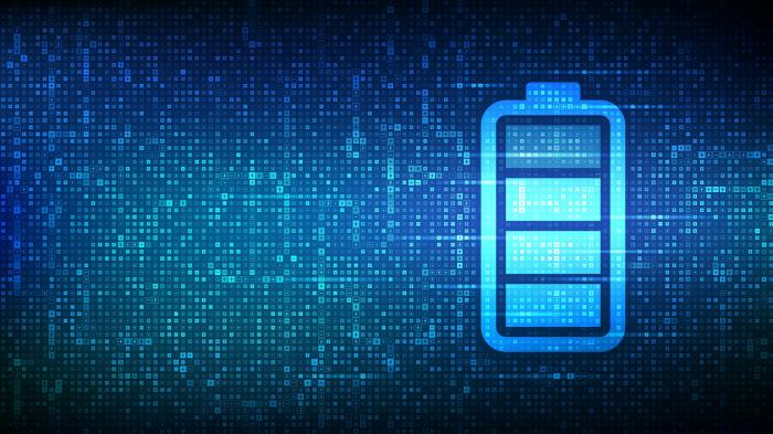 Batteriesymbol mit Stromzeichen. Ladestation. Akkumulator wiederaufladbar.