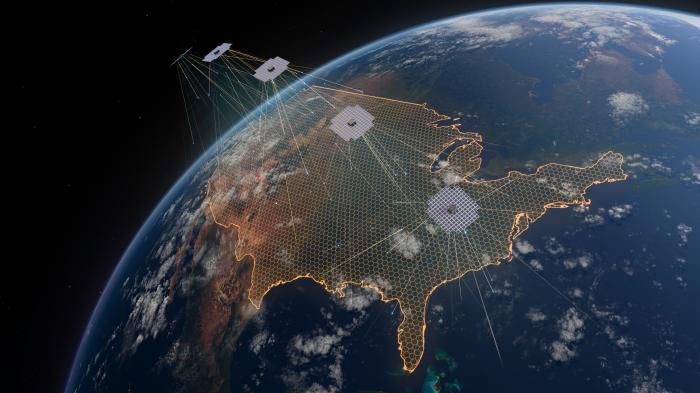 Darstellung der Satelliten über der USA.