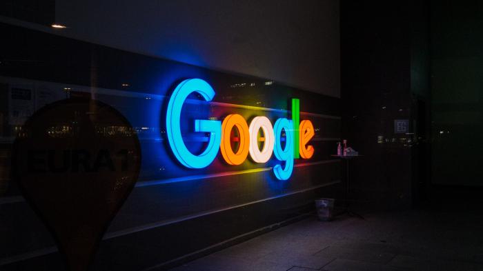 Colorful glowing neon zebra from Google