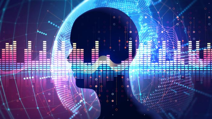 Colorful,Audio,Waveform,On,Virtual,Human,Background,,represent,Digital,Equalizer
