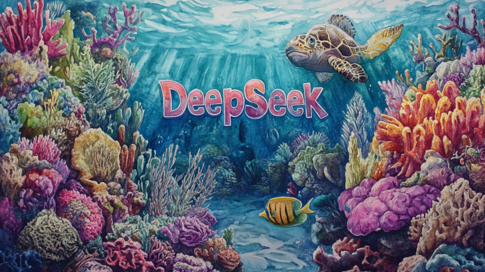 Dive deep with DeepSeek: Illustration of the logo