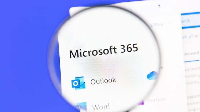 Lupe auf Microsoft 365 Schriftzuug