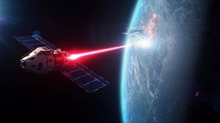 Militärischer Satellit schießt auf die Erde