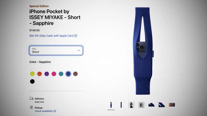 Apple-Store-Seite für iPhone Pocket