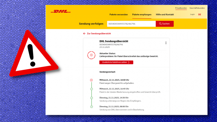 Echt aufgemachte Phishing-Seite