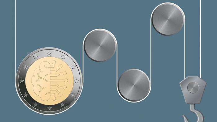 Euro mit KI-Motiv In Seilzug