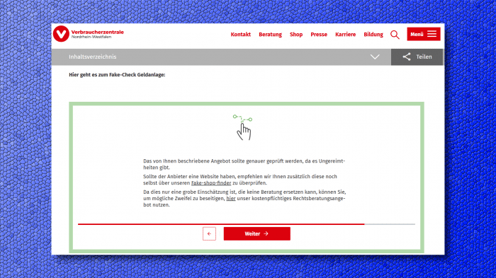 Fake-Check Geldanlage der Verbraucherzentralen