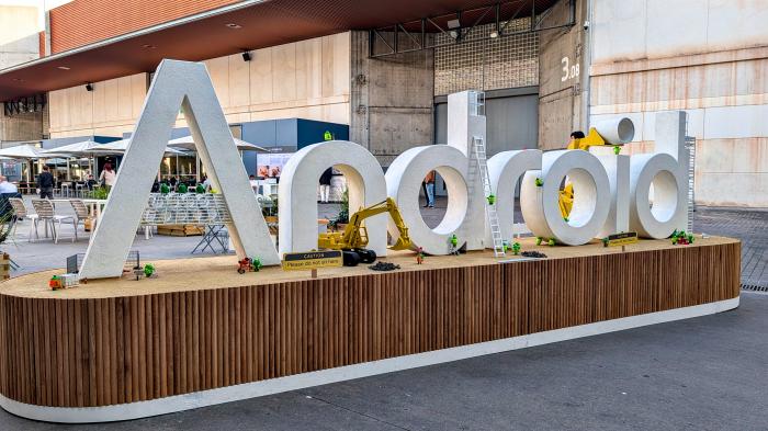 Android Schriftzug auf dem MWC in Barcelona