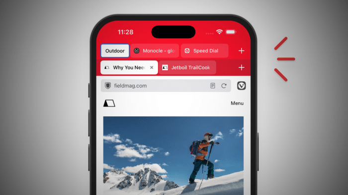Double tab bar in Vivaldi 7.9 on iPhone
