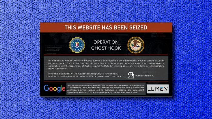 Beschlagnahme-Banner des FBI