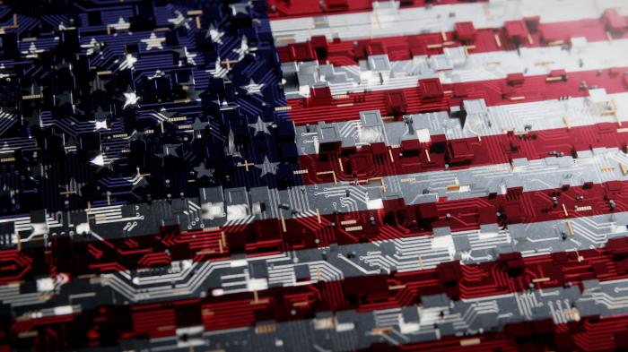 US-Flagge aus einer Art Halbleiter