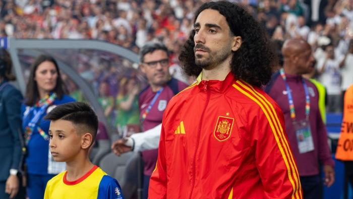 Großaufnahme von Marc Cucurella beim Endspiel EM 2024
