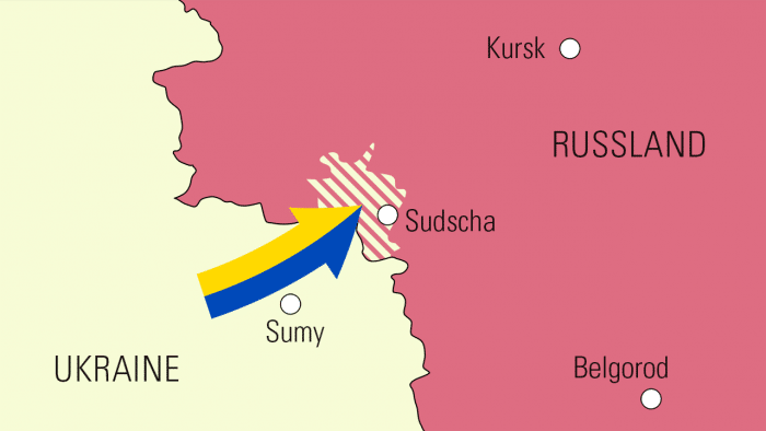 Landkarte, Geländegewinne der Ukraine