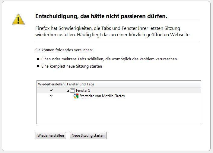 Firefox-Absturz