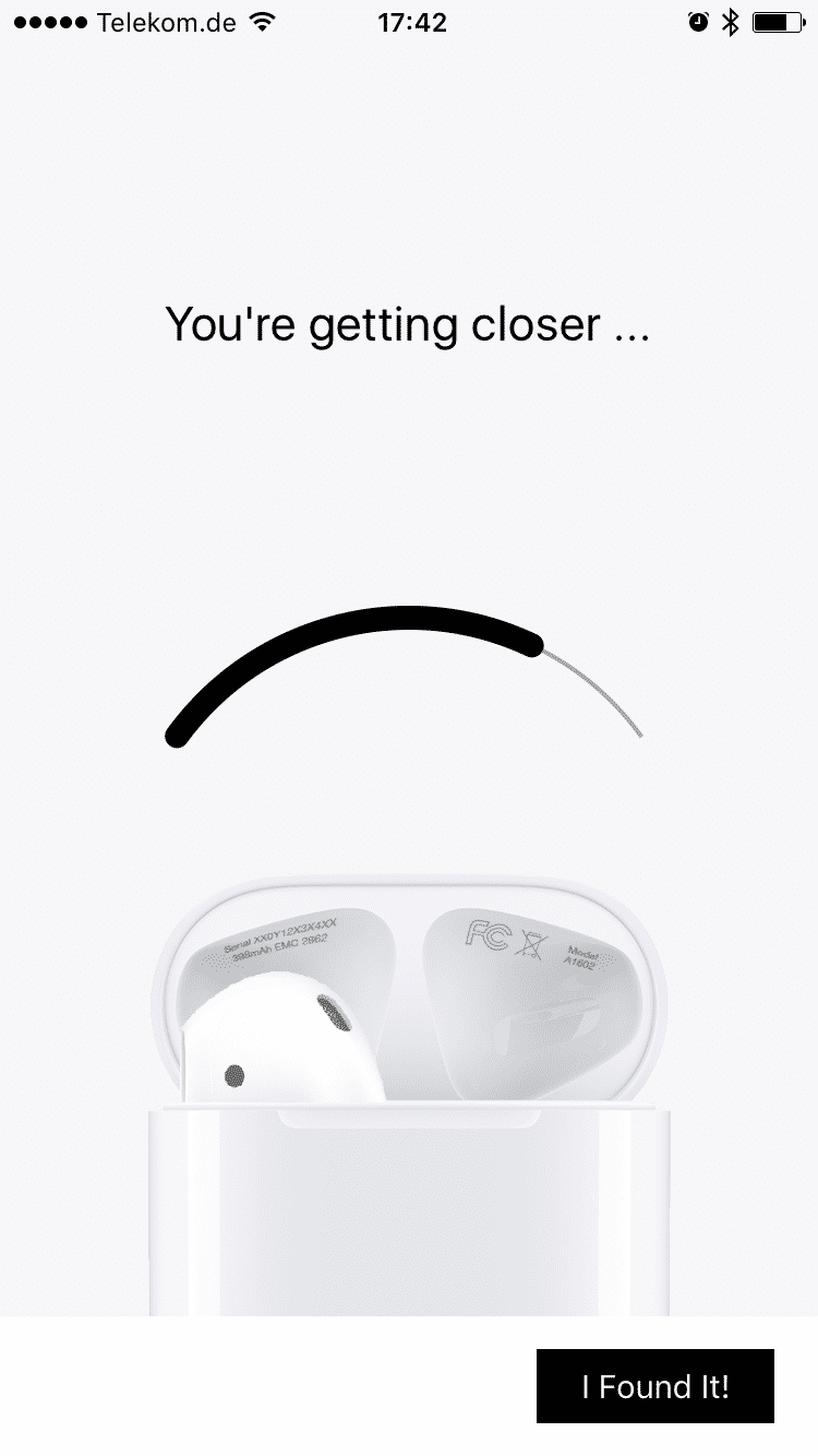 Finder for AirPods