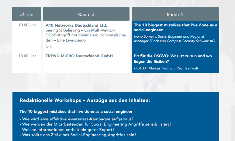 Die Referenten für den Großteil der Vorträge und Workshops haben die Redaktionen von c't, heise Security und iX ausgewählt.