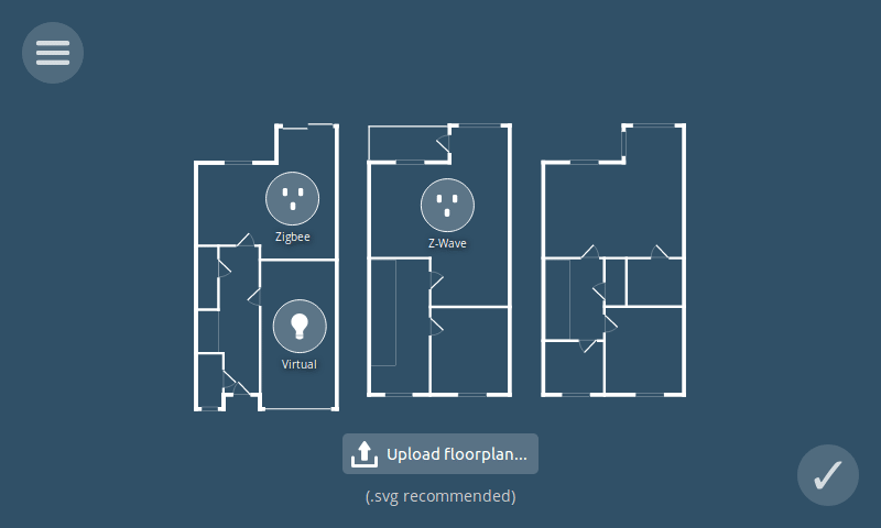 Schema eines Grundrisses mit eingezeichneten Icons für Glühbirnen