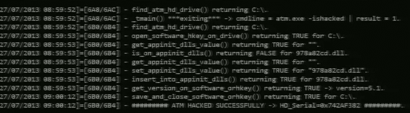 Logfile der Malware