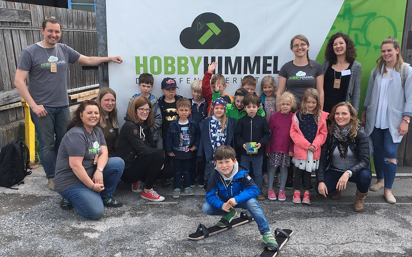 Kinder und Betreuer_innen am Kinder-Kunst-Tag 2018 im Hobbyhimmel Stuttgart