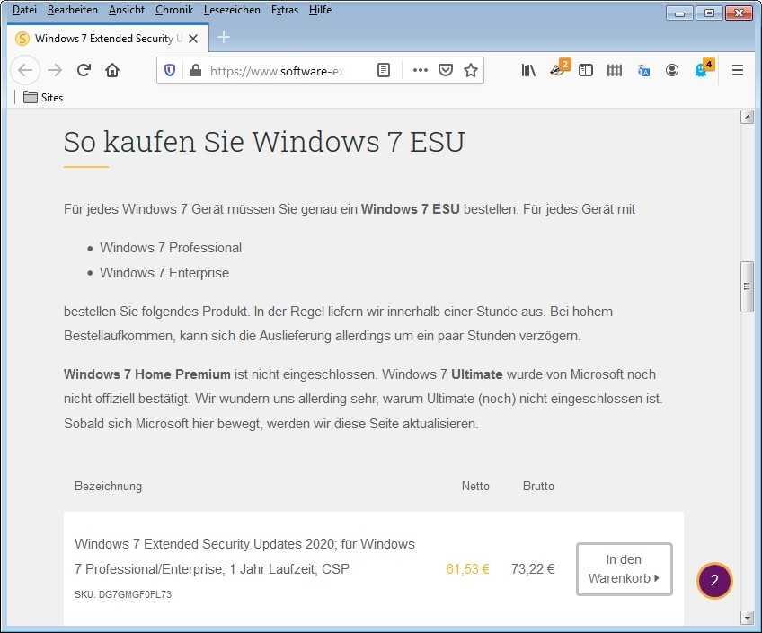 Windows 7 Supportverlängerung: Es kann bestellt werden