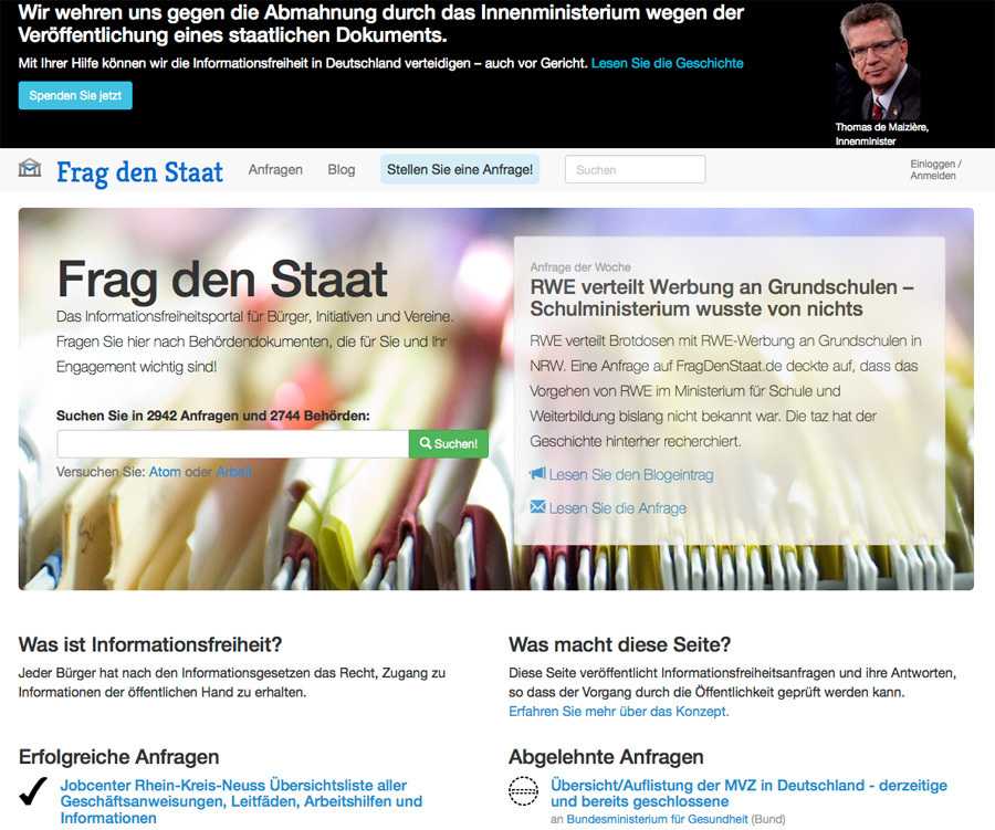 Mit seiner Klage gegen Frag den Staat ist das Bundesinnenministerium gleich in zwei Instanzen gescheitert.