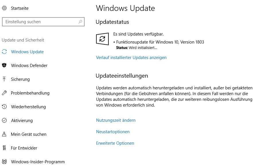 Wem das "Windows 10 April 2018 Update" nicht automatisch angeboten wird, der kann es in "Einstellungen/Windows Update" aktivieren