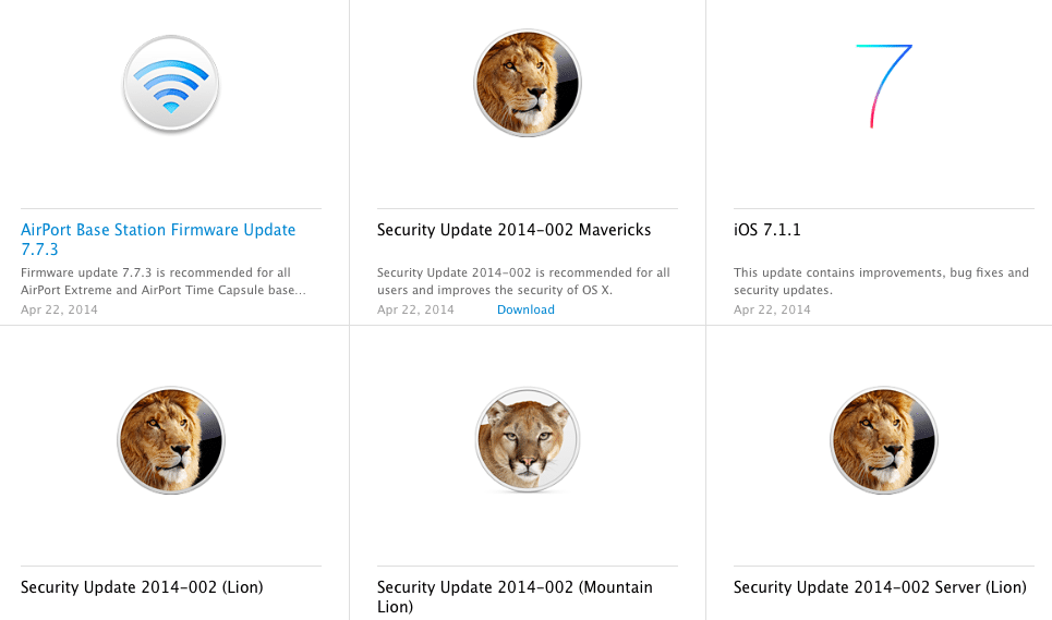 Für iOS, OS X und AirPort-Stationen stehen Sicherheits-Updates bereit