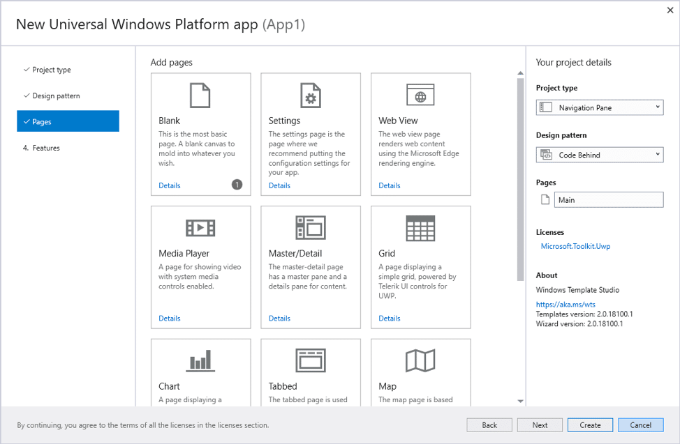 Windows Template Studio 2.0 soll mit neuem UI leichter zu bedienen sein.