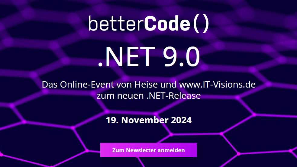 betterCode() .NET 9.0 Online-Konferenz 19. November 2024